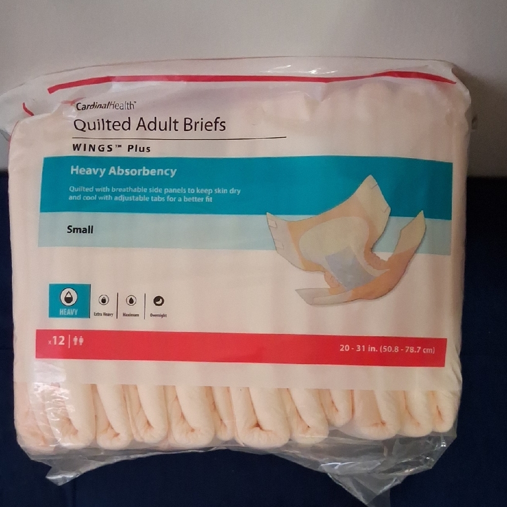 Quilted Adult Briefs - Heavy Absorbency - White (Small)